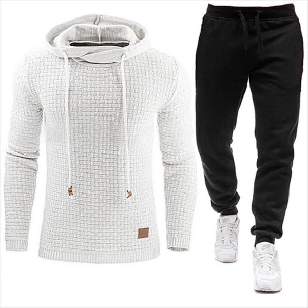 

brand male solid hooded mens tracksuits sweatshirt pants set hoodie sweat suit casual sportswear s 5xl free, Gray