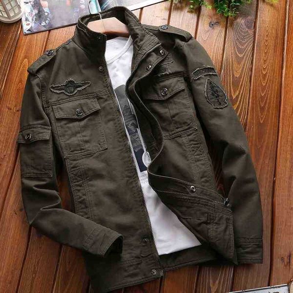 

qiqi city spring 2017 new trend large size cotton military jacket men's fashion flight suit air force no. 1, Black;brown