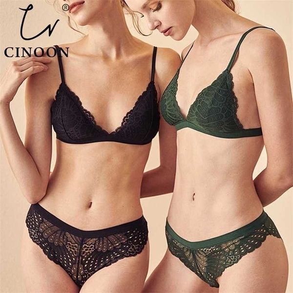 Cin mulheres lace sutiã conjunto lingerie sexy underwear conjunto senhoras lette vs soft confortável 211104