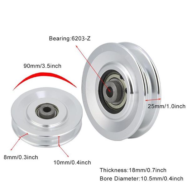 

accessories 115mm round universal wearproof aluminum alloy bearing pulley wheel lightweight cable gym fitness equipment