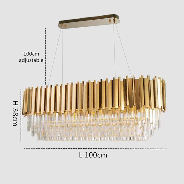 

2021 new manggic modern crystal lamp chandelier for living oval luxury gold round stainless steel line chandeliers lighting lawv