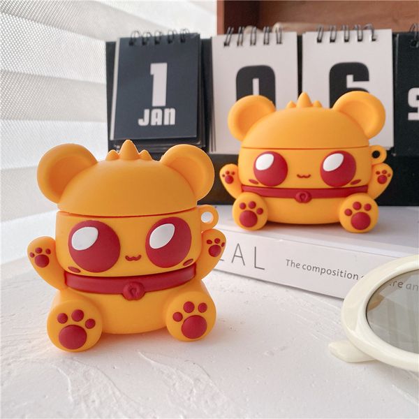 

cute cartoon 3d bells bear cases for airpod pro soft wireless bluetooth headset cover for airpods 2 earphone protective case couqe box