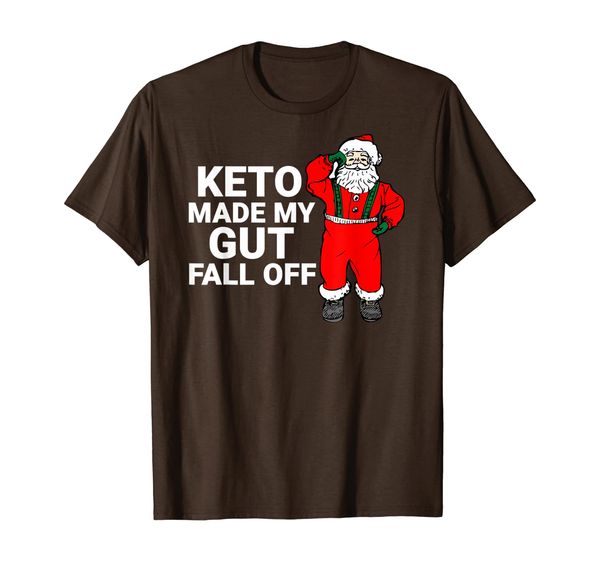 

keto made my gut fall off santa weight loss t shirt, White;black