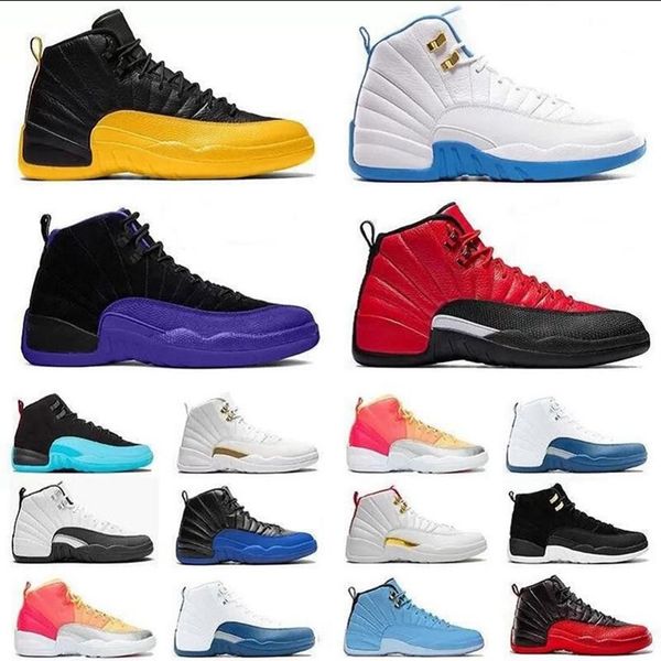 

men boots basketball shoes 12 royalty taxi utility flu game anniversary bred legend blue citrus trainers sports sneakers dh12x8 s16, Black