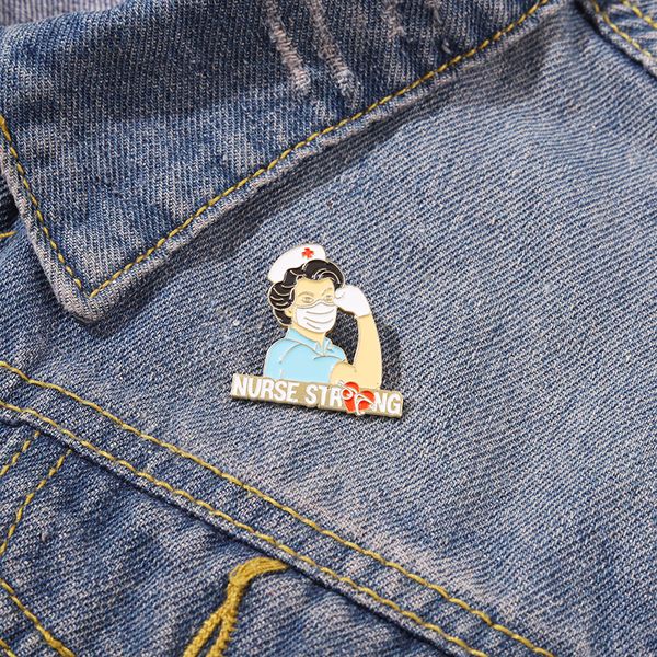 

nurse enamel brooches cartoon medical students pins bades for denim clothes bag jewelry christmas new year gift kids friends, Gray