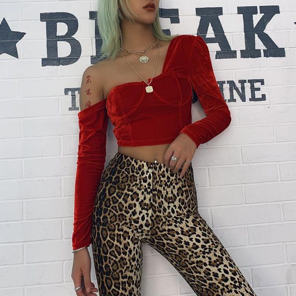 

women's t-shirt t-shirts women street style navel exposed solid shirts square collar long sleeve for elegant, White