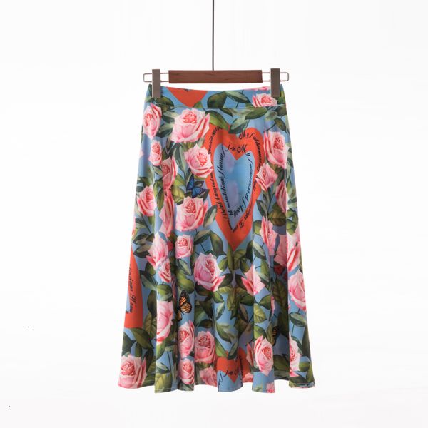 

2021 harajuku women summer floral print plus size japanese midi skirts womens high waist pleated skirt jtg9, Black