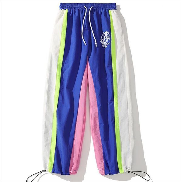 

summer autumn harem color patchwork women pant hip hop joggers youthful vitality track streetwear male skateboard out wear, Black