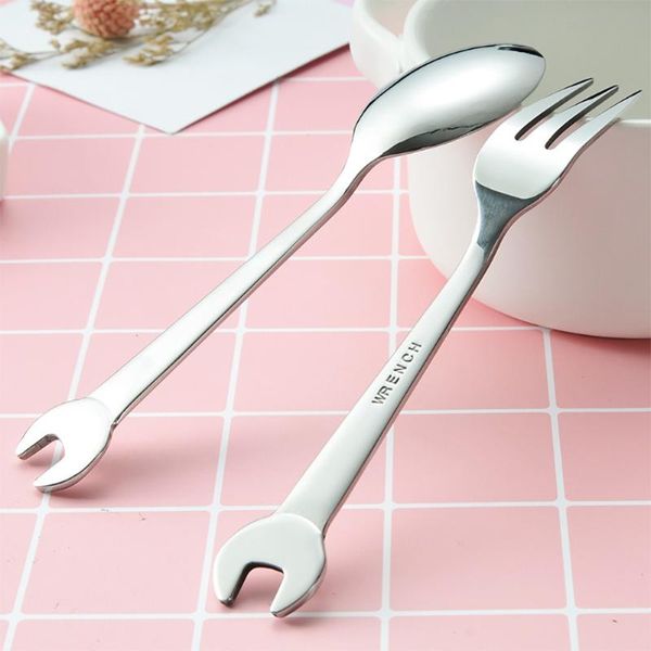 

spoons 60#wrench shape tableware home kitchen stainless steel fork spoon tools dinnerware