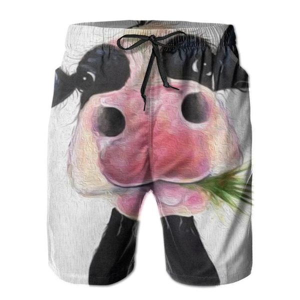 

men's shorts cow swim trunks quick dry beach, White;black