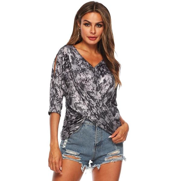 

women's t-shirt shirt 2021 selling style casual milk silk irregular bat sleeve five open shoulder cross top, White