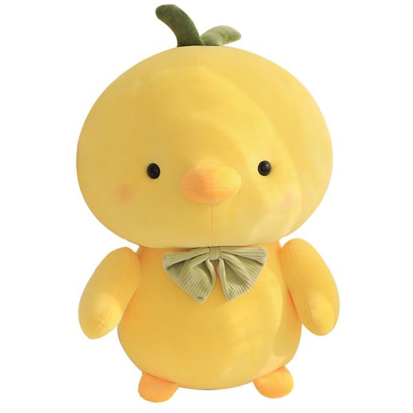 

yellow super cute doll duckling plush toys comfort chicken baby pillow sping on the bed