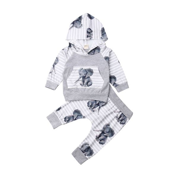 

0-18m newborn baby girls boy autumn winter clothes set long sleeve hooded pants tracksuit cute sweet cotton outfits, White