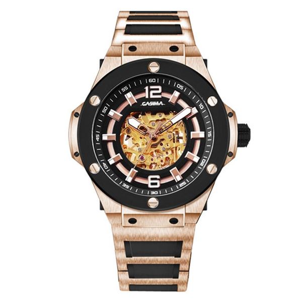 

wristwatches mechanical men's watch with luminous hands 316l stainless steel band waterproof 100m 8212, Slivery;brown