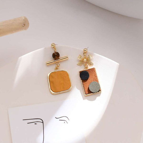 

painting style simple temperament asymmetry earrings creative art