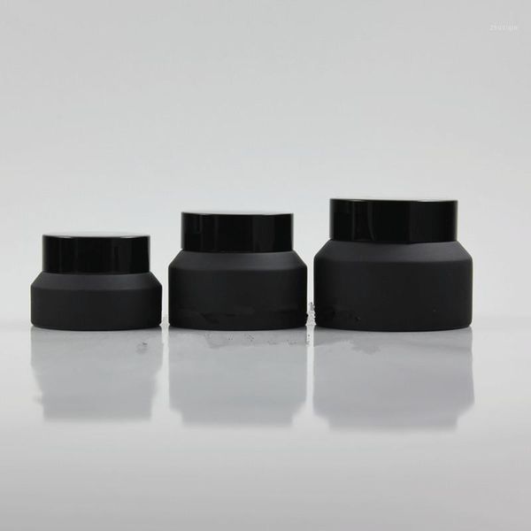 

storage bottles & jars 300pcs 15g 30g 50g frost cream glass jar with black lids white seal container cosmetic packaging, pot f178