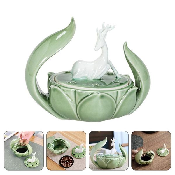 

fragrance lamps 1pc incense coil holder creative deer aroma furnace ornament