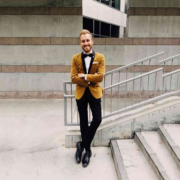 

men's suits & blazers velvet yellow winter suit shawl jacket formal male wedding two pieces (velvet + black pants) 8d38, White;black
