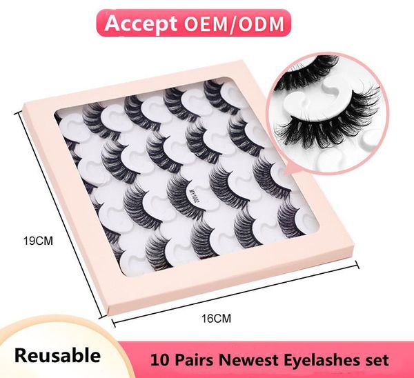 

dhl 10 pair/set 8d faux mink eyelashes false eyelash wispy natural long cruelty soft thick handmade full strip eye lashes 8 styles