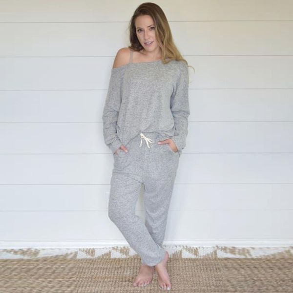 

two piece dress jaycosin women sets long sleeve 2pcs tracksuit solid color pants leisure wear lounge suit woman clothes elegant, White