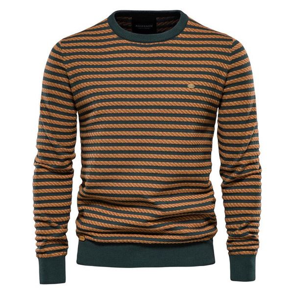 

men's sweaters korean sweater striped fashion trend o neck long sleeve knitwear casual threaded cuffs men winter pullovers, White;black
