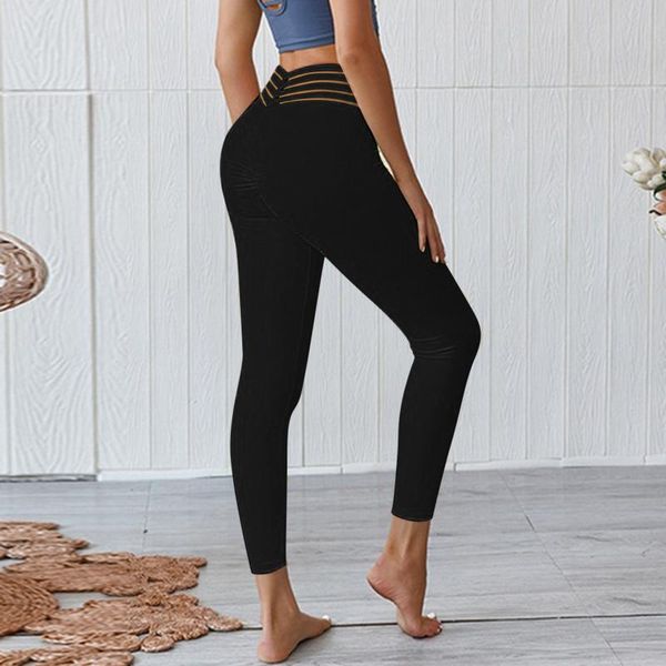 

women's solid yoga pantshigh waist elastic pants sports running push up yoga pantsworkout fitness bodybuilding pants d08, White;red