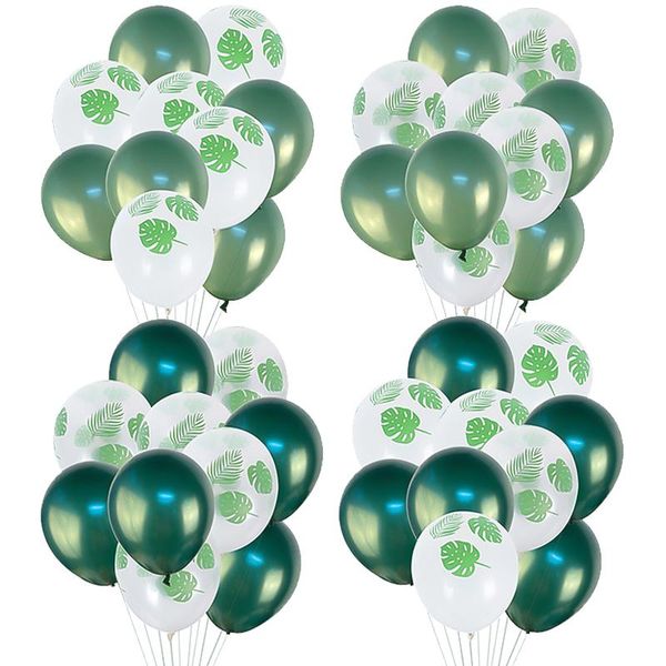 

10/20pcs green latex balloon 10,12inch tropical palm leaf balloons wild one birthday party decoration baby shower wedding deco