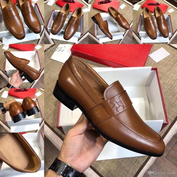 

21ss new fashion business luxury dress men shoes new classic leather men's suits shoes fashion slip on dress shoes men comfortable, Black