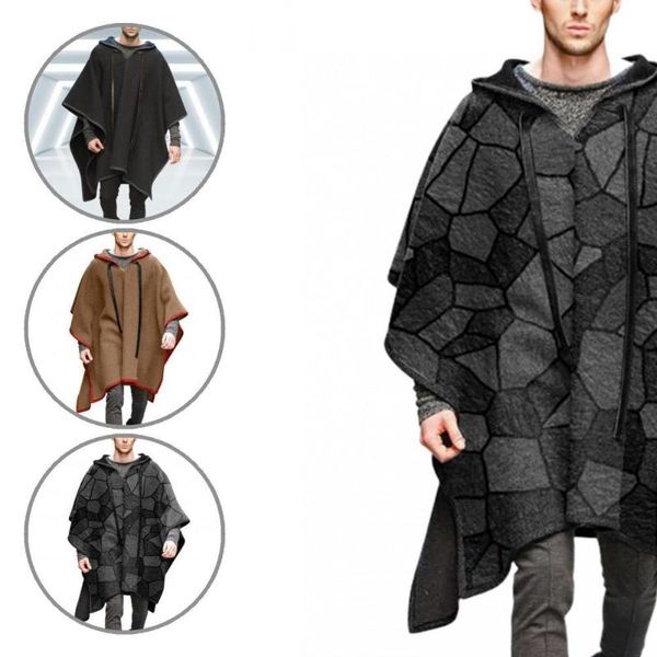 

men's jackets cape coat cool batwing sleeve men hooded jacket cosplay for parties, Black;brown