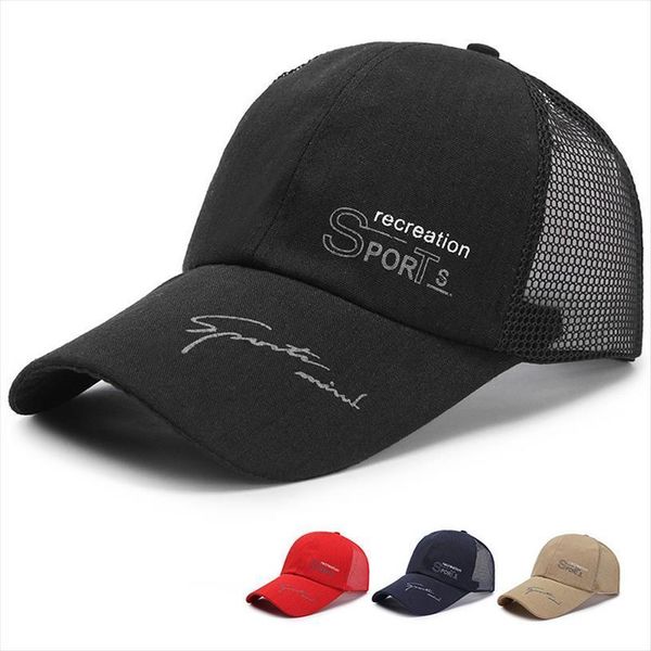 

adjustable summer baseball caps for men women outdoor sport sun hat running visor cap casual breathable snapback hats mesh, Blue;gray