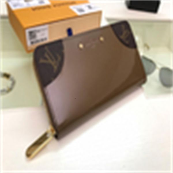 

phone brand designer luxury m67271 new patent leather zipper wallet leather compact long wallets chain wallet pouches key card holders cases, Red;black