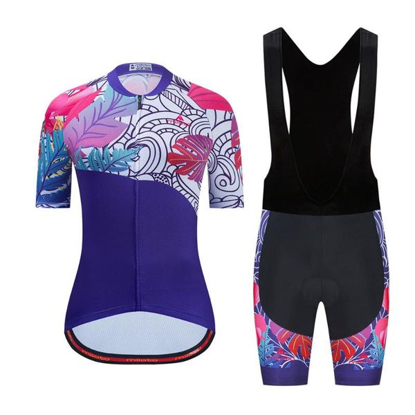 

racing sets quick-dry mountain bike clothing 2021miloto women bicycle jersey bib set summer outdoor sports cycling clothes ladies mtb wear, Black;blue