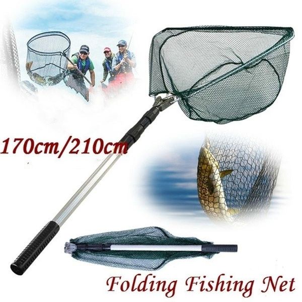 

1pcs 170cm /210cm folding fishing net fishing net scoop tools