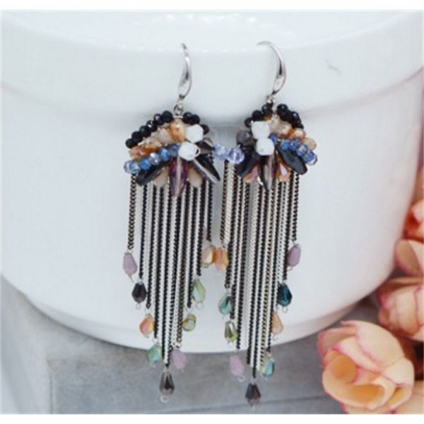 

2 pairs/lots wonderful low price diamond tassels bride wedding 925 silver lady's earings 36gg