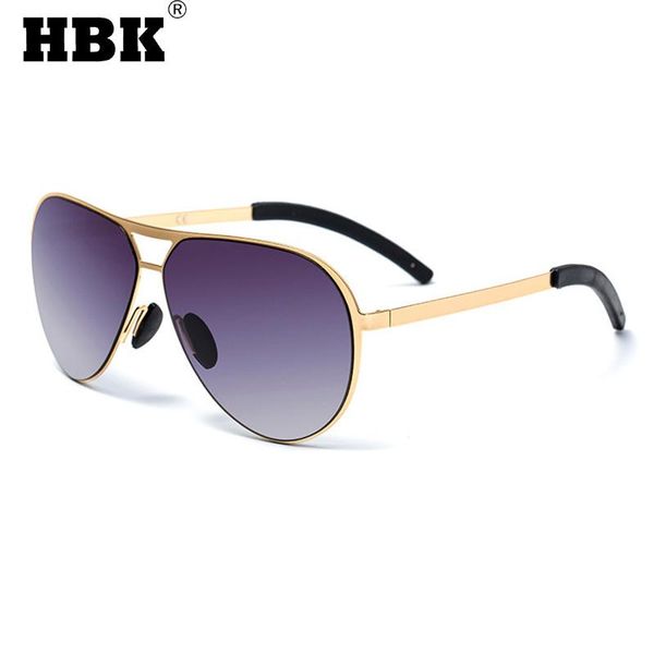 

sunglasses hbk vintage pilot big for men women design gold blue lens outdoor driving eyeglasses uv400 male, White;black