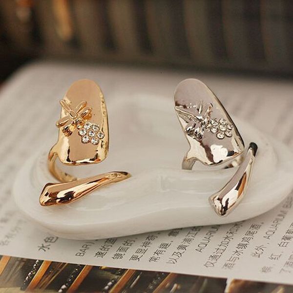 

ring dragonfly inlaid diamond nail personalized, Silver