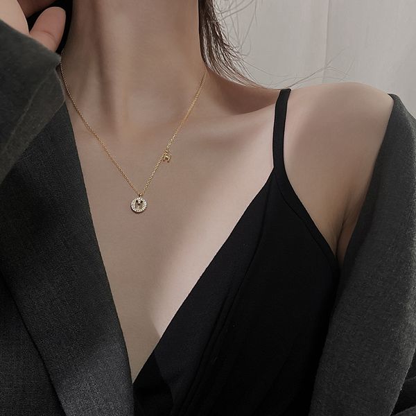 

h letters all the design feeling brand new necklace female small round collar bone chain accessories in the summer of female, Silver