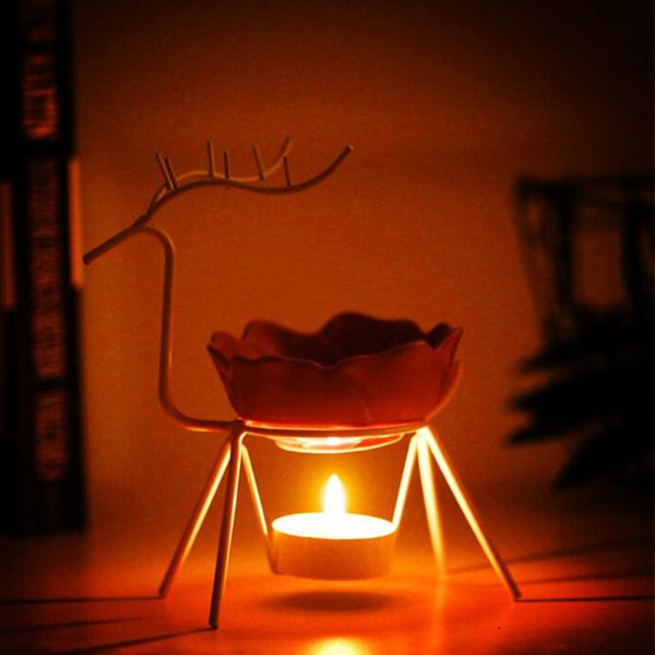 

fragrance lamps creative deer stainless steel burner candle oil lamp decorations aroma furnace good sleeping helper
