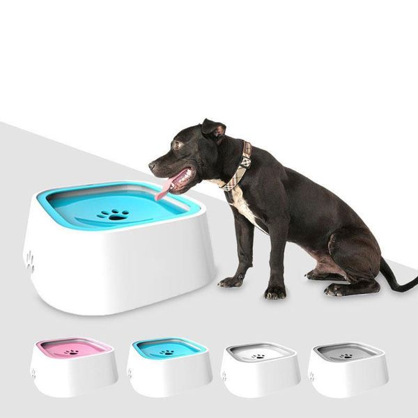 

1.5l pet dog bowls floating anti splashing not wetting mouth water feeder anti-slip pet bowl water feeder portable dog bowl