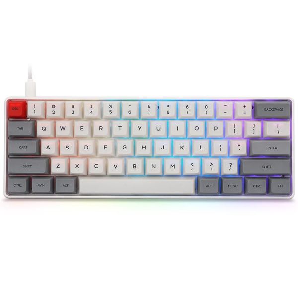 

keyboards geek customized sk61 61 keys usb type-c wired gaming keyboard rgb backlight nkro 60% gateron optical for mechanical