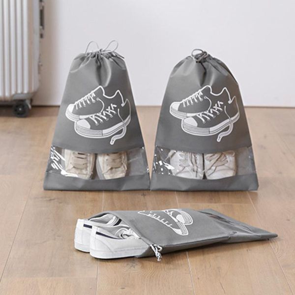 

storage bags travel drawstring design dust-proof bag shoe packing outdoor organizer waterproof clothing clothes container