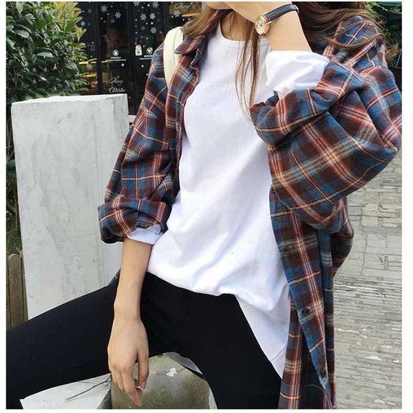 

cyjr 2021 new woman vintage vent chess single shirt breasted turn down collar cotton long button female sales z7qy, White