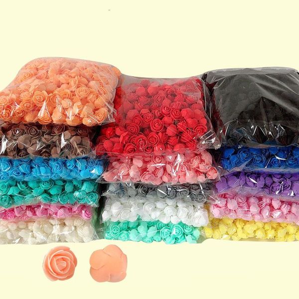 

decorative flowers & wreaths 50-400pcs artificial foam rose heads 3.5cm flower for diy bouquet home wedding pe teal touch valentine gift