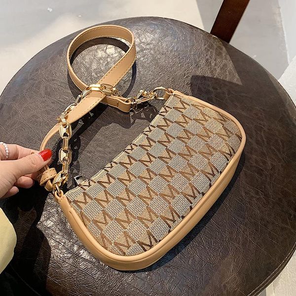 

evening bags retro letter pu leather armpit baguette crossbody bag for women 2021 brand designer chain luxury shoulder handbags and purses