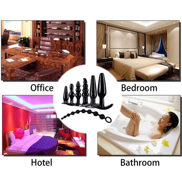 

2021 new 7pcs/set waterproof butt plug women manual stimulation toy lesbian couples pleasure