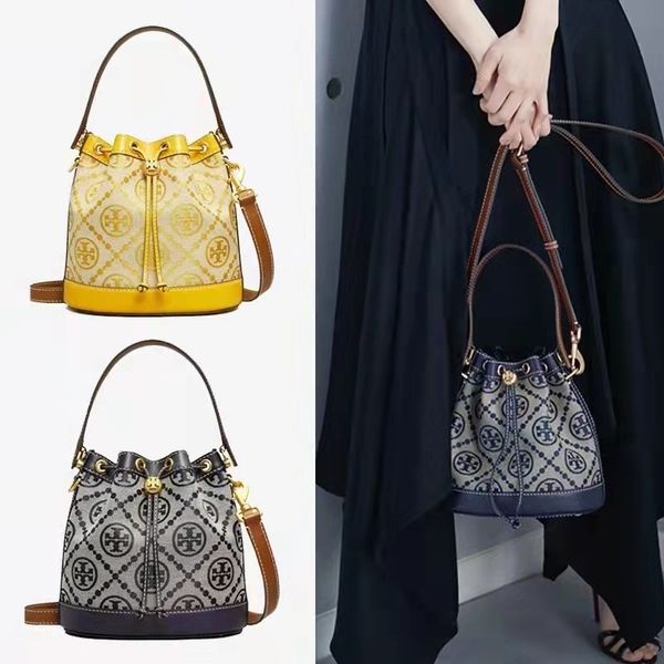 

tb same 2021 old flower drawstring bucket large capacity handbag fashion versatile one shoulder messenger bag