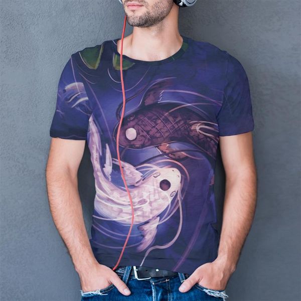 

men's t-shirts fishing t-shirt casual printing fish 3d summer short-sleeved loose oversized, White;black