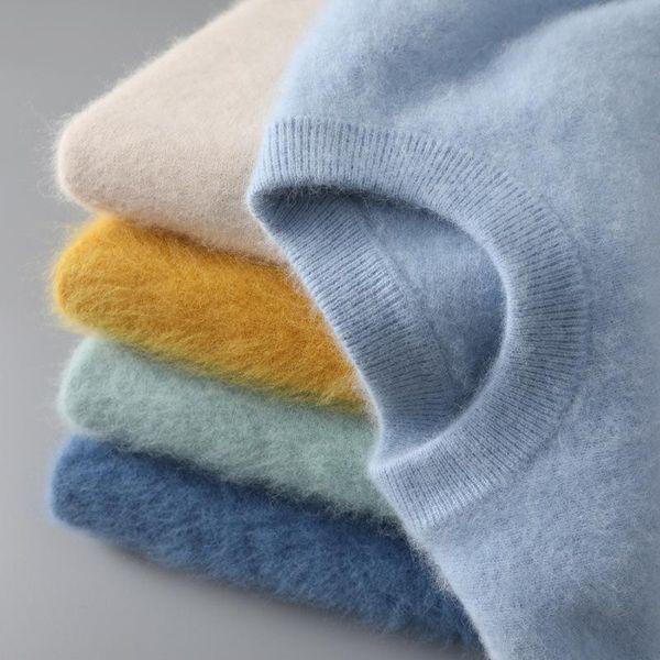 

women's sweaters 100% mink cashmere sweater women pullover 2021 autumn winter super soft warm jumper jersey pull femme hiver knitted, White;black