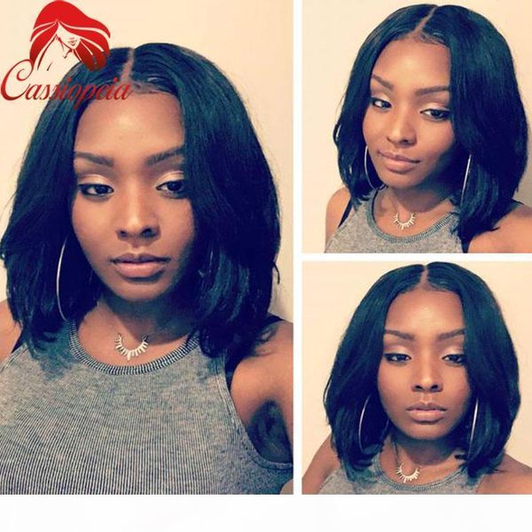 

brazilian virgin hair wigs short bob glueless human hair wigs with natural hairline unprocessed human hair short bob wigs for black women, Black;brown