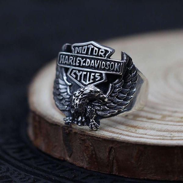 

thai hip hop trend halley hawk aggrsive men's opening ring 925 sterling sier, Golden;silver